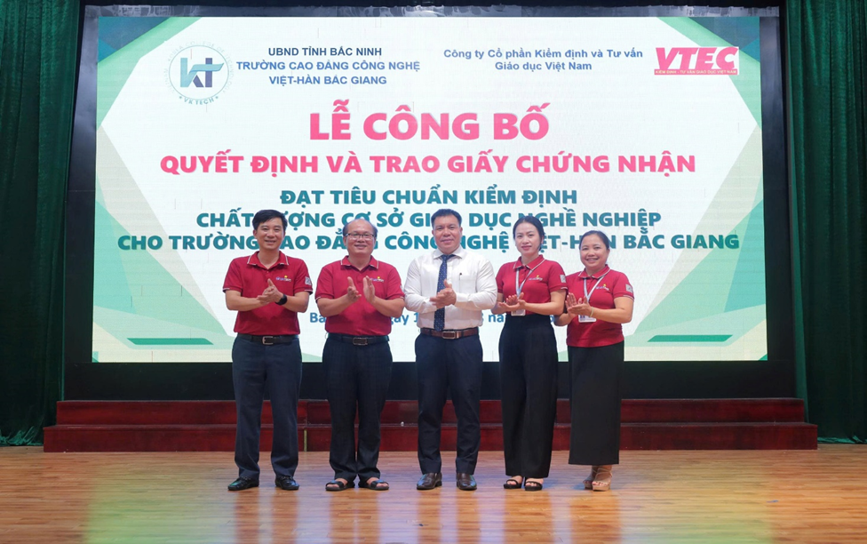 VKTech đạt tiêu chuẩn Kiểm định chất lượng Cơ sở giáo dục nghề nghiệp